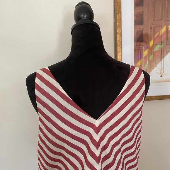 LOFT Mauve and Cream Striped Dress - Picture 5 of 5